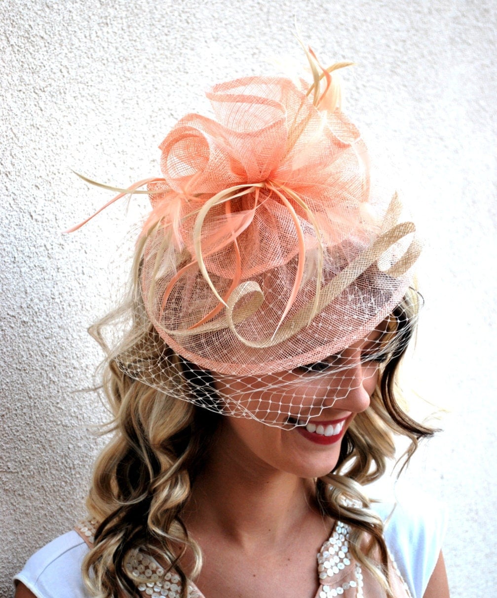 Pink Fascinator Womens Tea Party Hat Hat with Veil Kentucky