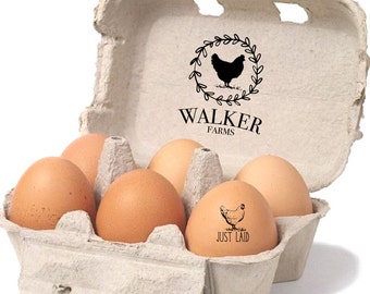 Chicken Egg Carton Stamp | Custom Farm Stamp | Farm Tag | Egg Carton Label | Egg Packaging | Vintage Chicken Stamp | Farm Name Stamp