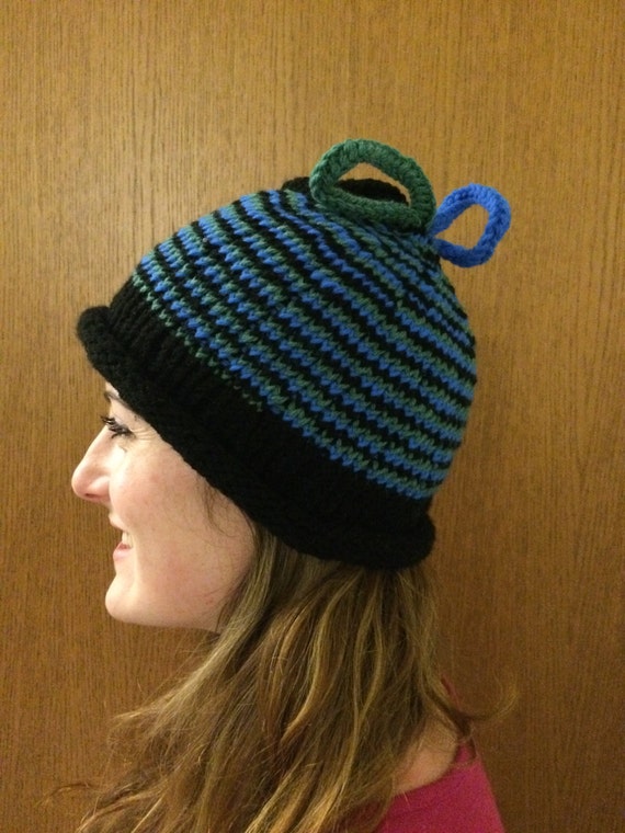 Stripped Whirligig Hat by WarmFuzziesSoftHugs on Etsy