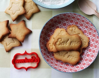 Alice in wonderland Cookie cutter, Cookie mold with the letters Eat me, Eat me cookie cutter from Alice in wonderland