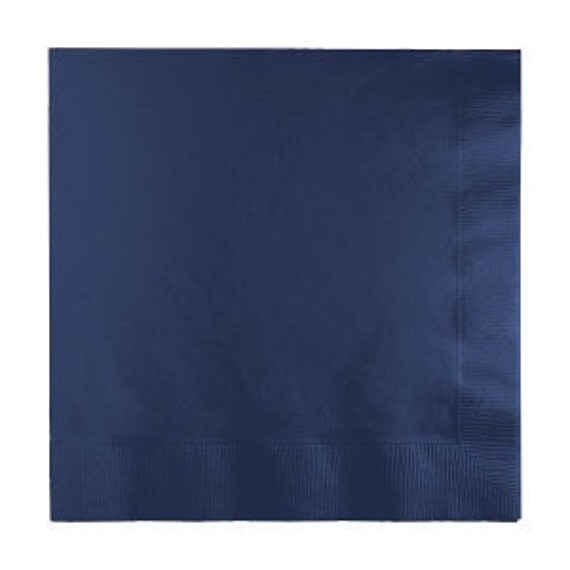 Navy Paper Napkins// Navy Blue Solid Napkins// Blue Tableware