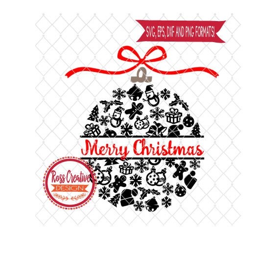 Download Christmas Ornament SVG Split Merry Christmas Ornament svg