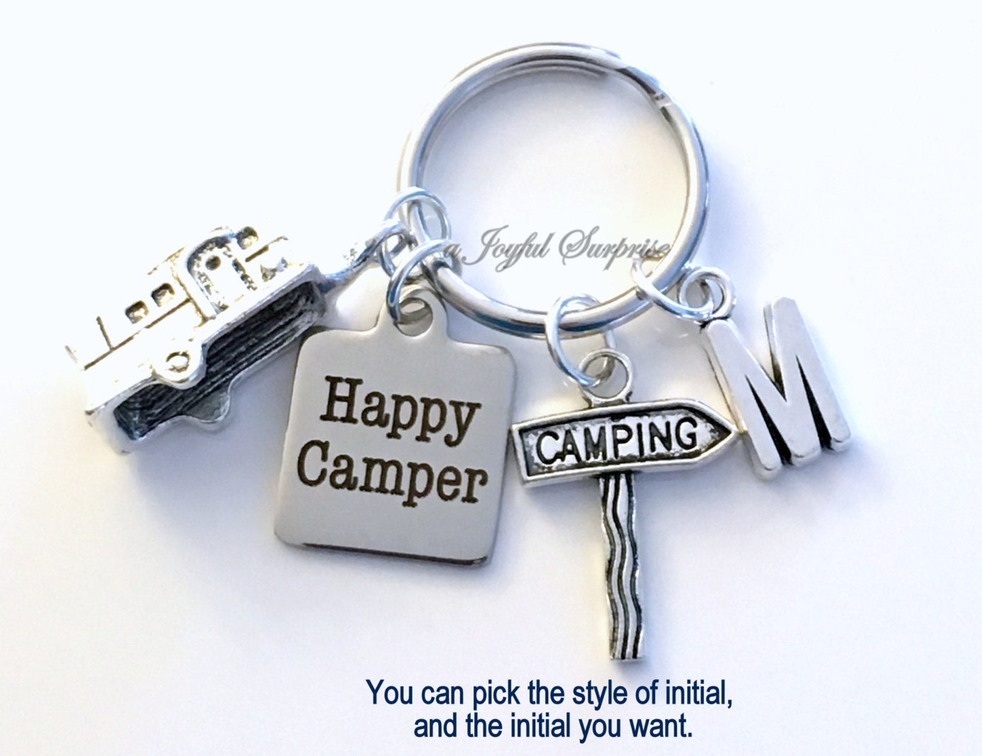 Camping KeyChain Happy Camper Key Chain Gift for Camper Gift