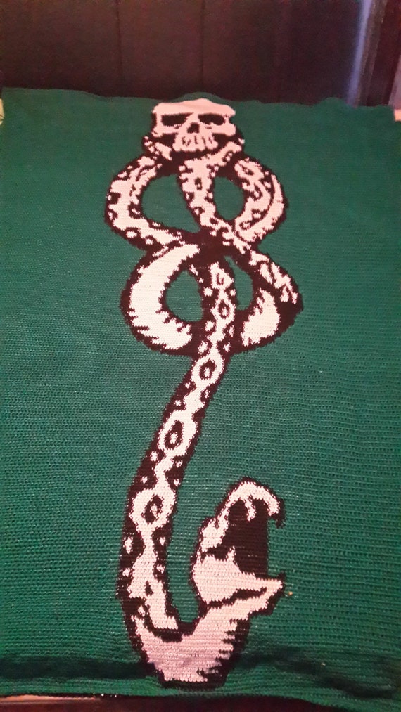 Harry Potter Deathmark inspired crochet Afghan/blanket pattern