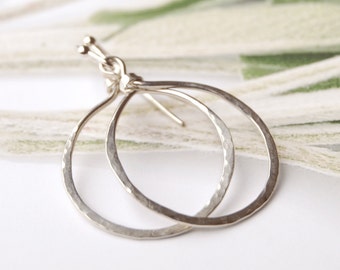 Sterling Silver Hoop Earrings,Hammered Hoop Earrings, Silver Hoop Earrings, Modern Silver Hoop Earrings, Silver Classic Hoops,Hoops Silver