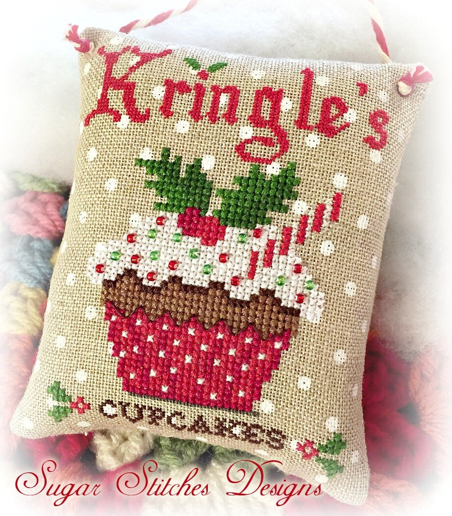 Kringle's Cupcakes Cross Stitch PDF Digital Pattern