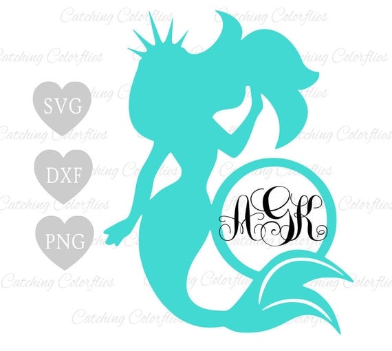 Download Mermaid Circle Monogram SVG Mermaid Monogram SVG Cut Files