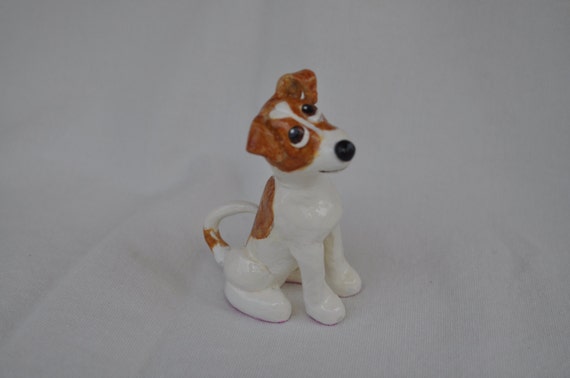 Jack Russell Dog: Miniature Figurine handmade from polymer