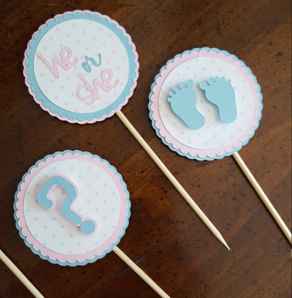 items-similar-to-gender-reveal-cupcake-topper-boy-or-girl-pink-and