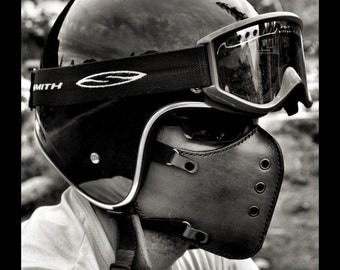 Masque moto Classic Brown/motorcycle mask/ leather mask/cafe racer mask/bobber mask/bratstyle mask/leather mask/vintage mask/Boken.