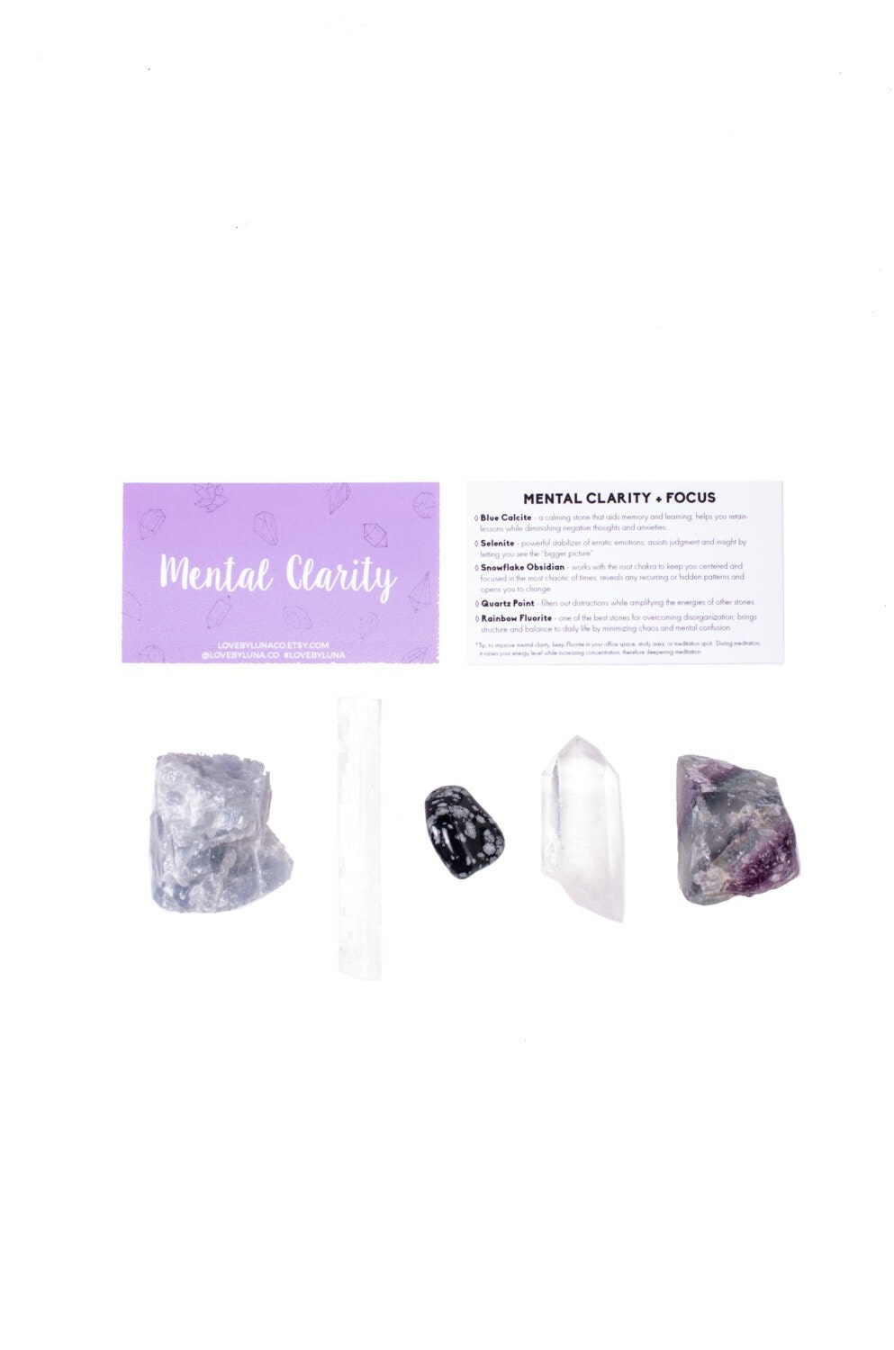 Clarity Crystal Set / Crystals For Clarity / Focus Healing