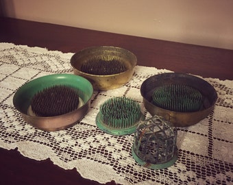 Vintage Flower Frogs / Cage Frogs / Floral Holders / Flower Arranging
