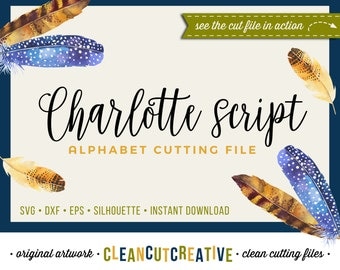 Full Alphabet SVG Fonts Cutfile - Modern Handwriting Calligraphy Script cricut font - Studio3 DXF EPS Silhouette Cameo - clean cutting files