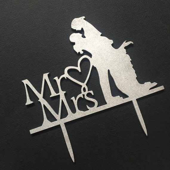  Mr  Mrs Heart Silhouette  Cake  Topper  by SugarBooBespokeGifts