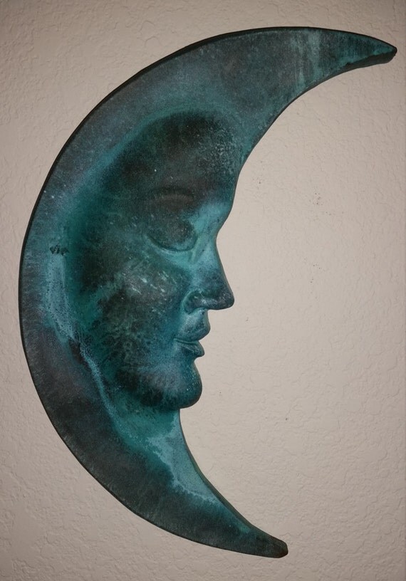 Items similar to Half moon real metal copper/ bronze coated wall art