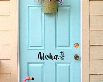 Aloha Pineapple Front Door Decal