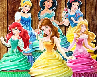 PRINTABLE Disney Princess Cupcake Toppers / Classic Princess's / Instant Download / Printable Party Favors