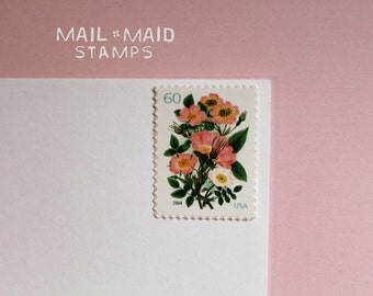 Garden Botanical Stamps || Set of unused vintage postage stamps