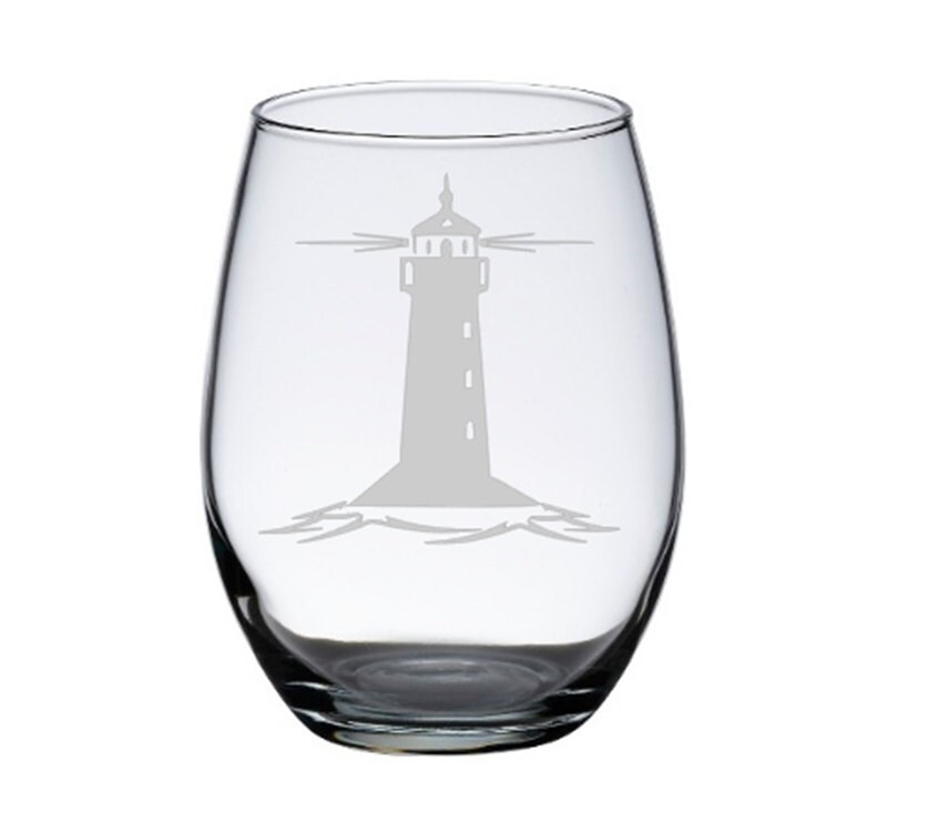 Lighthouse Wine Glass Lighthouse Gift Christmas Gift
