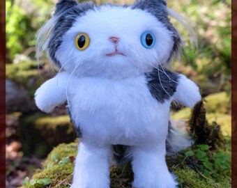 Items similar to OOAK Stuffed cat Grey cat Flee