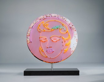 Beautiful Girls neon sign photo / vintage hollywood art / 50's decor / mid century modern art / vintage neon / model agency / retro decor