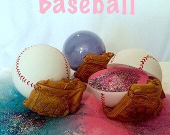 3 Baseballs Gender Reveal Combo: Blue, Pink, and Practice Ball Gender Reveal Baseball