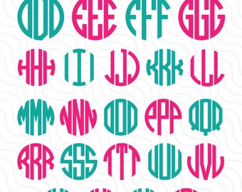 Monogram Circle Font Svg Dxf Eps Cricut Silhouette Studio Sure