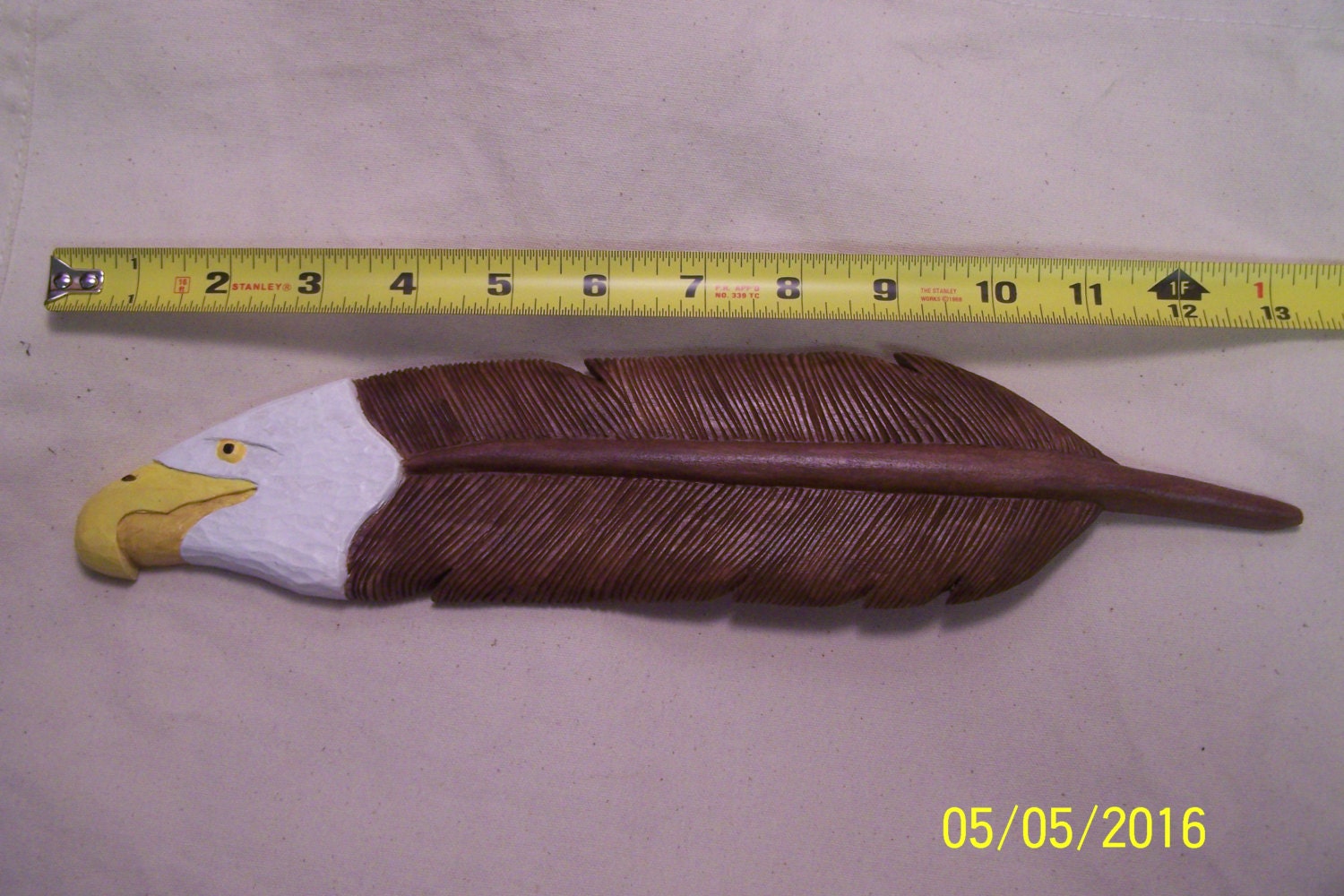 Carved Eagle Feather from Wood Etsy