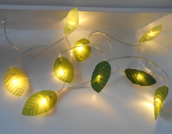 Green Leaves Fairy Lights String Lights LED by AutumnWeddings