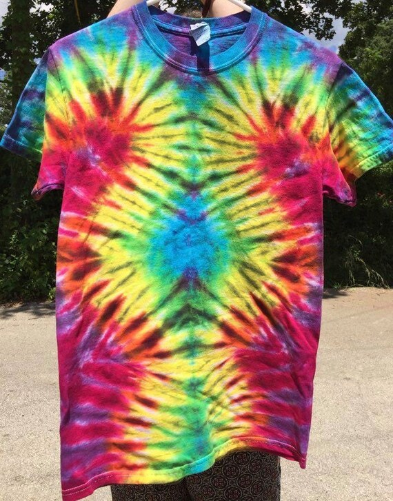 Hippie Tie Dye High Quality Tee Wave Design by MindfulFeather