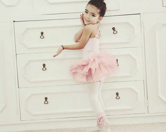 Girls Ballet Leotard- Girls and Toddlers_ Pink Ballet Leotard-Tutu skirts