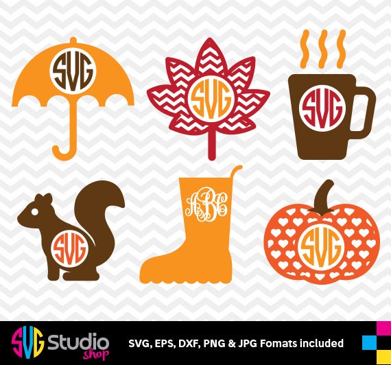 Download FALL MONOGRAM SVG Files Silhouette Die Cut Vinyl Cutter