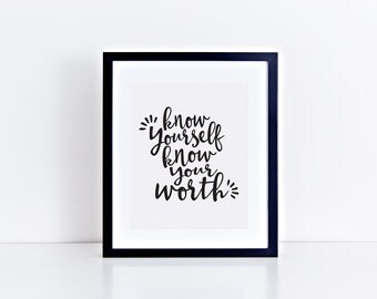 DRAKE LYRICS - Know yourself, Know your worth PRINTABLE art - digital file