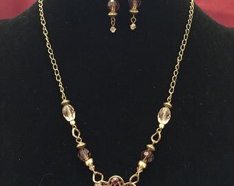Purple and Pink Charm Necklace Set