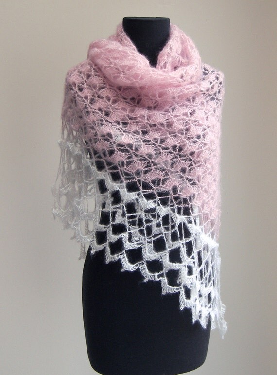 Crochet Lace Shawl Scarf Wrap Cowl Wedding Bridal Prom Pale