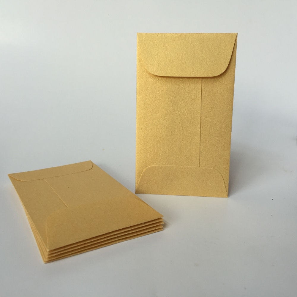 100 Metallic Gold Envelopes Mini Gold Coin Envelope Business