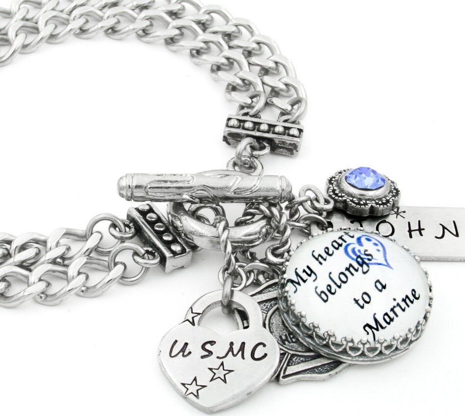 Military Charm Bracelet Military Jewelry by BlackberryDesigns