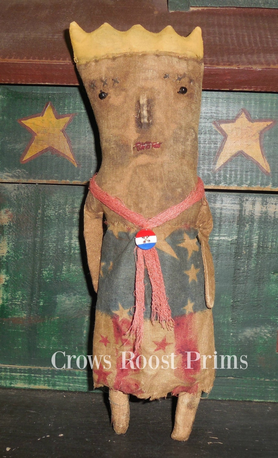 Americana Liberty Lady doll Crows Roost Prims 184e Primitive