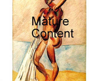 Bather - Mature Content - Picasso Reproduction Print - 1980 Vintage Book Page - Fine Art Print - For Framing - 9 x 11