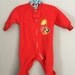 Vintage Red Winnie the Pooh Footed Pajamas 0-6 months