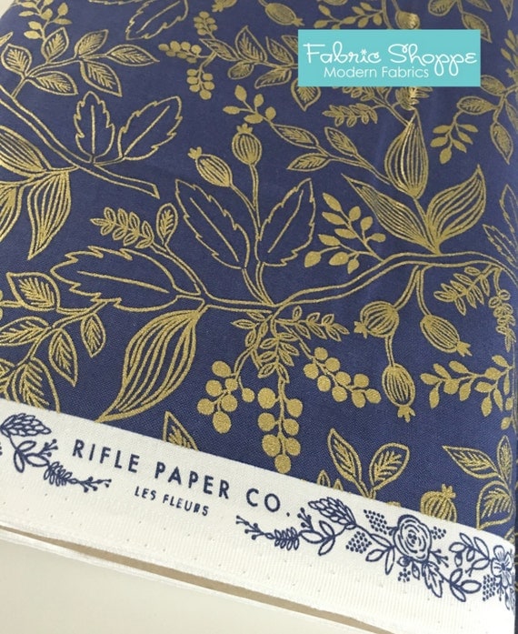 Rifle Paper Co Fabric Cotton and Steel fabric Gold by