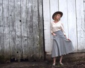 Prairie Skirt Size S in Grey and White Pin Stripes/Midi Skirt/Midi Winter Skirt/ Skirt with pockets Prairie Skirt Size S in Grey and White Pin Stripes/Midi Skirt/Midi Winter Skirt/ Skirt with pockets