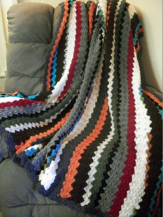 Handmade Crochet Afghan Blanket in Southwestern Colors by DRCrafts