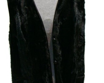 Vintage Black Faux Fur Vest Womens Faux Fur Gilet Faux Fur Vests For Women Faux Fur Gilet Black Faux Fur Gilets Black Fur Vest Black Vests