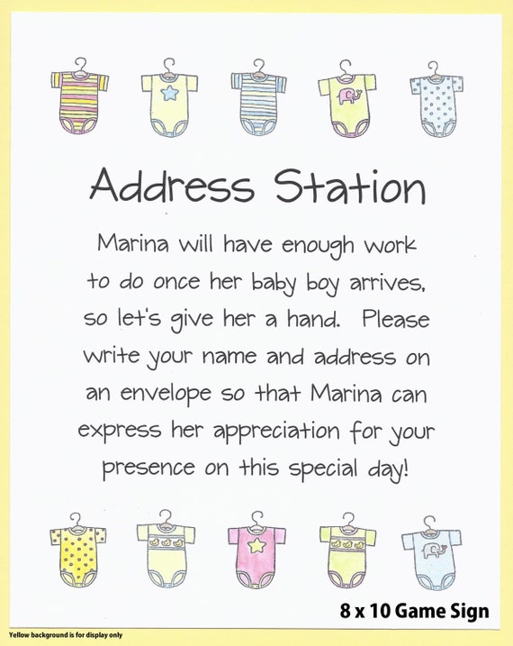Envelope Addressing Table Sign Baby Shower Table Sign Baby