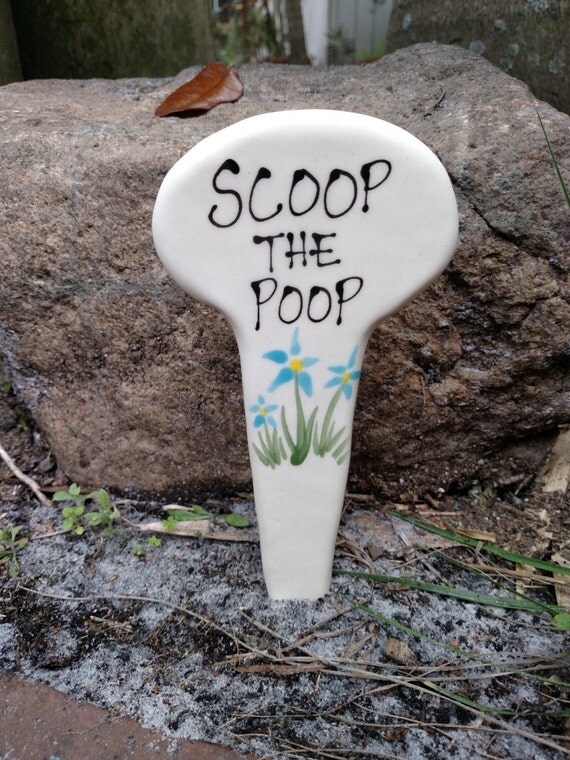 Scoop the poop garden stake
