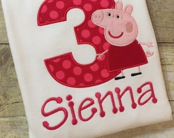 Peppa Pig Birthday Shirt, Peppa the Pig Shirt, Personalized Peppa Shirt, Peppa Birthday, Pig Birthday Shirt, Custom Peppa Shirt, Peppa