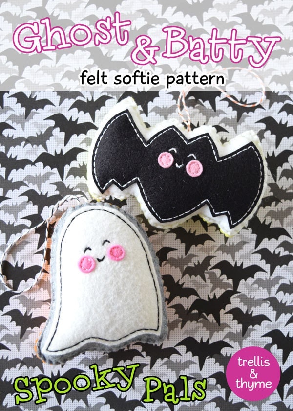 Felt Ghost Pattern | pdf pattern ghost batty felt pattern kawaii felt ornament Felt Ghost Pattern | pdf pattern ghost batty felt pattern kawaii felt ornament