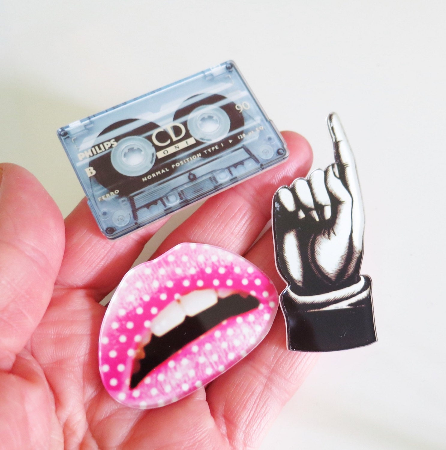 Pop Art Jewelry Pink Lip Broochretro jewelryPop Art