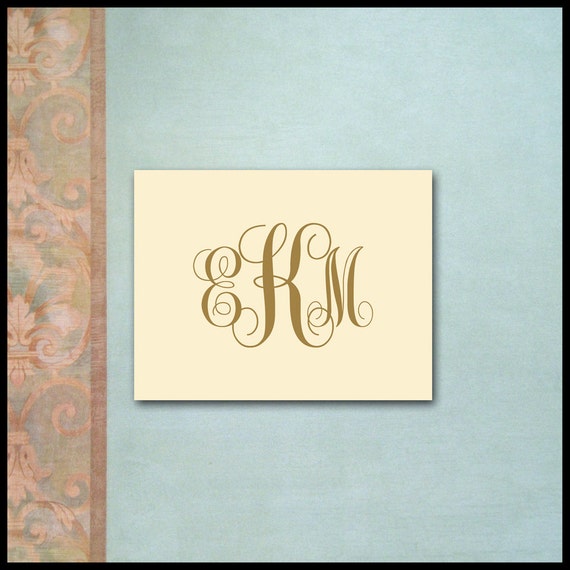 Monogram Note Cards / Monogram Stationery / by WrappedToPerfection